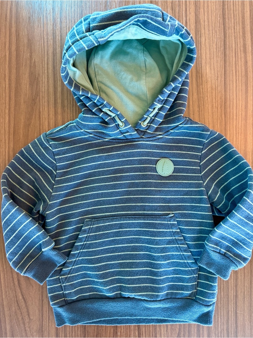 Aspen Kids Navy and Light Gray Striped Hooded Sweatshirt